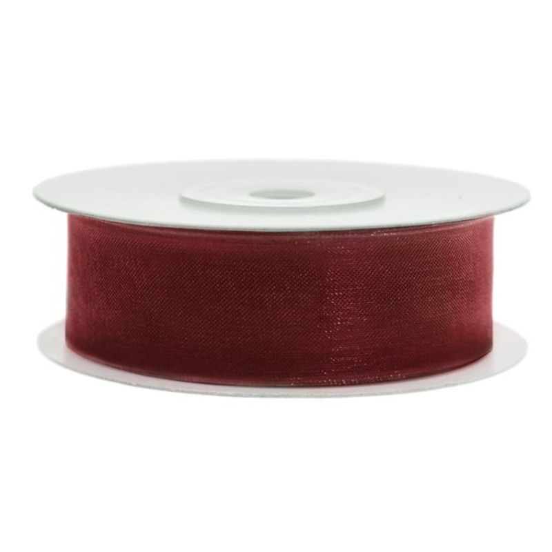 25m chiffon gift ribbon dark red