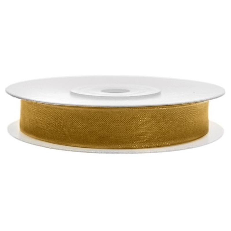 25m gold chiffon-look ribbon
