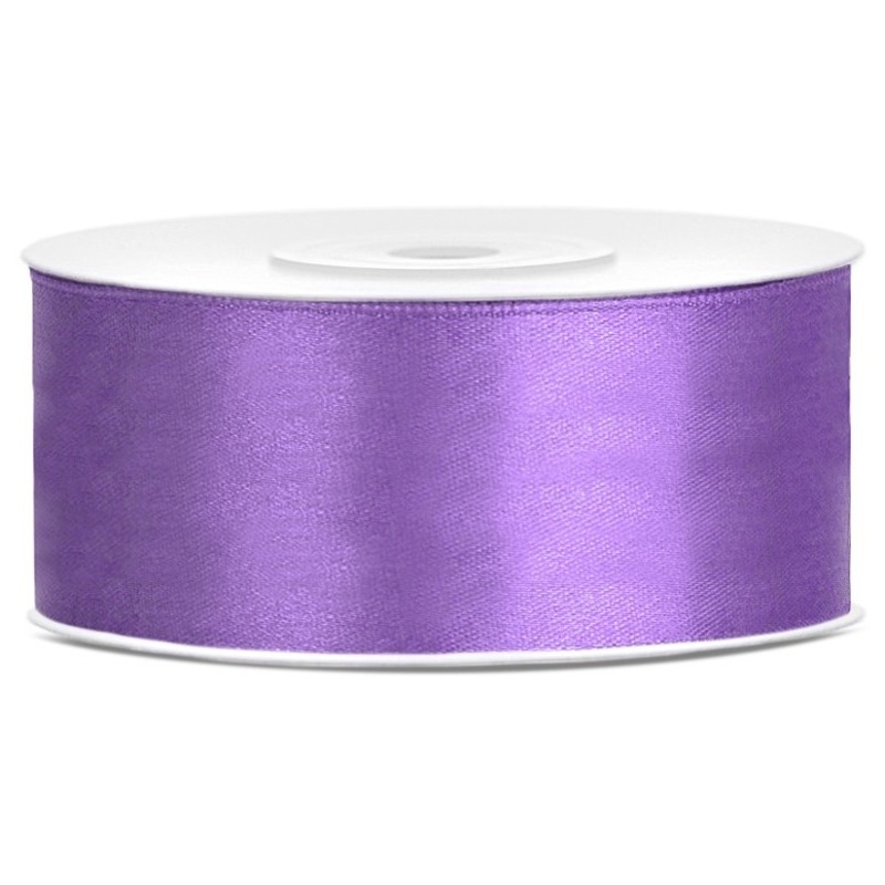 25m satin ribbon lilac 25mm wide