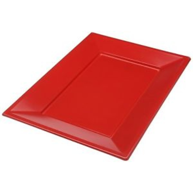 3 serving plates in Paris red 33x23cm