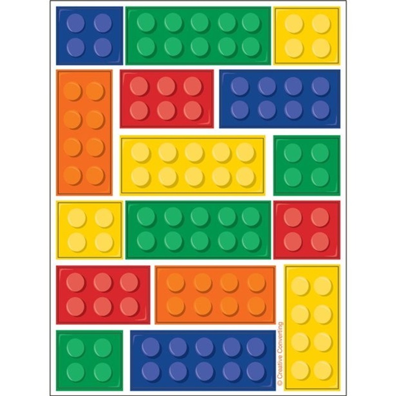 4 building block sticker sheets