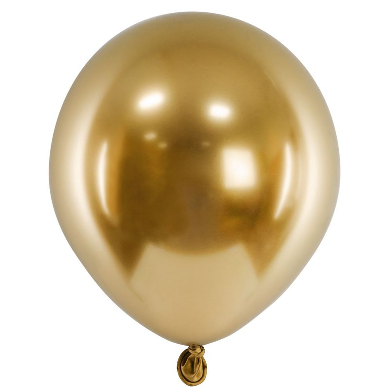50 glossy latex balloons gold 12cm