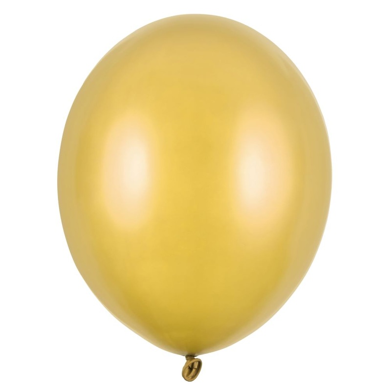 50 party star metallic balloons gold 27cm