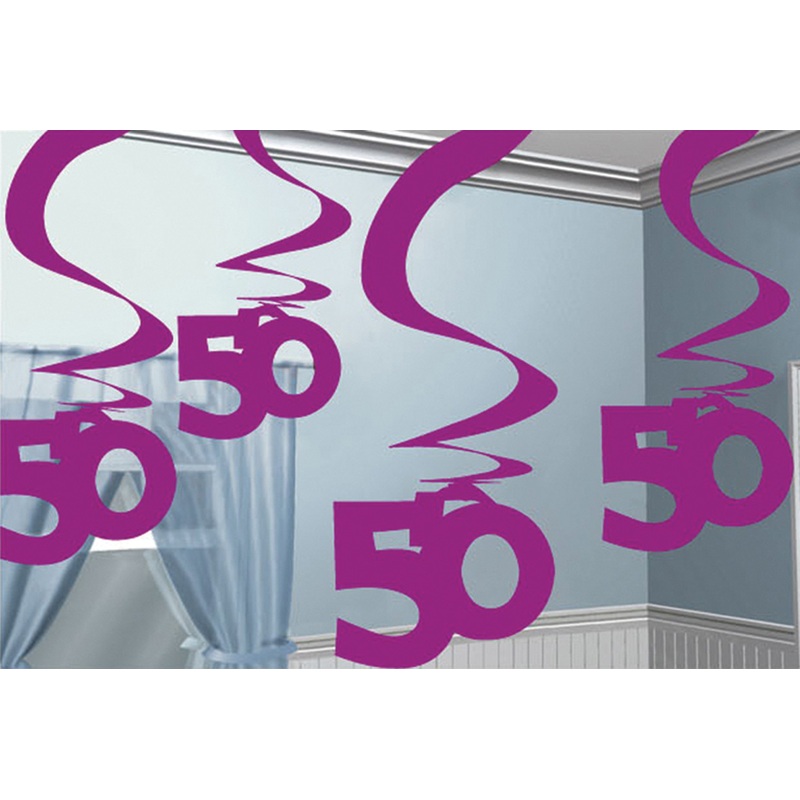 50th Celebration Wirbel hanging decoration Pink 5x61cm