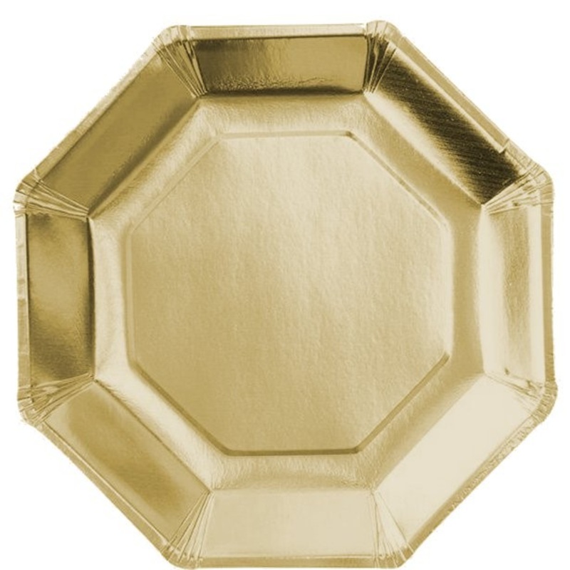 8 golden metallic plates Basel 23cm