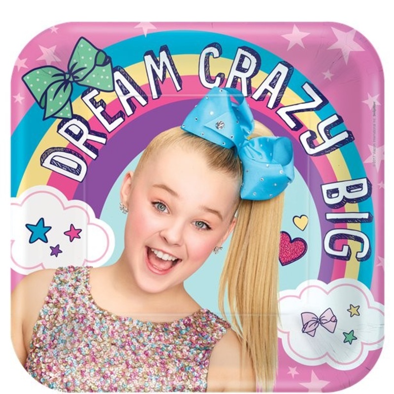 8 Jojo Siwa paper plates Dream Crazy 23cm