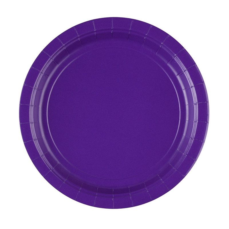 8 paper plates Partytime violet 22.8cm