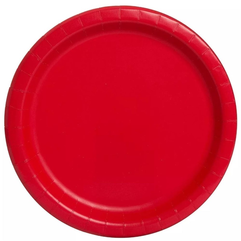 8 paper plates Vera red 23cm