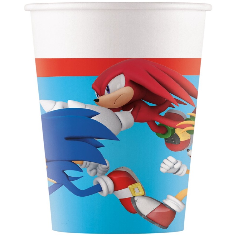 8 Sonic the Hedgehog FSC paper cups 200ml