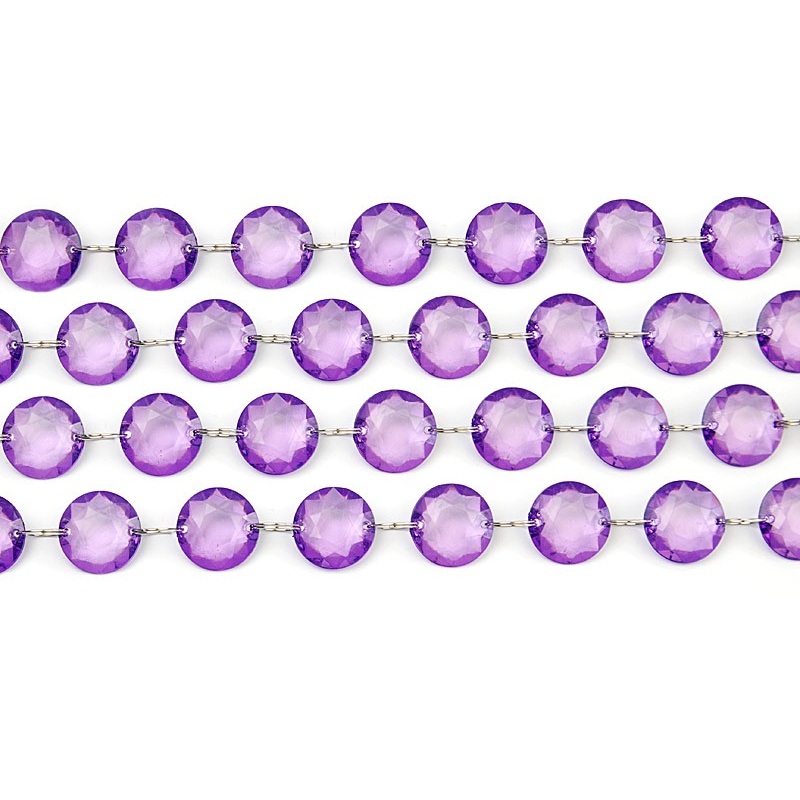 Crystal bead hanger purple 1m