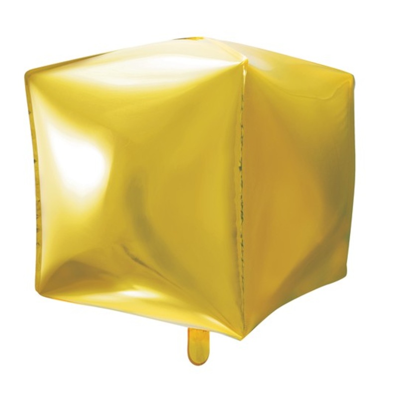 Cube balloon partylover gold 35cm