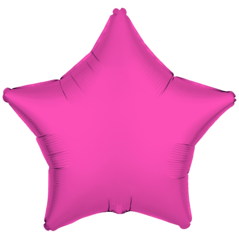 Foil balloon star neon pink 48cm