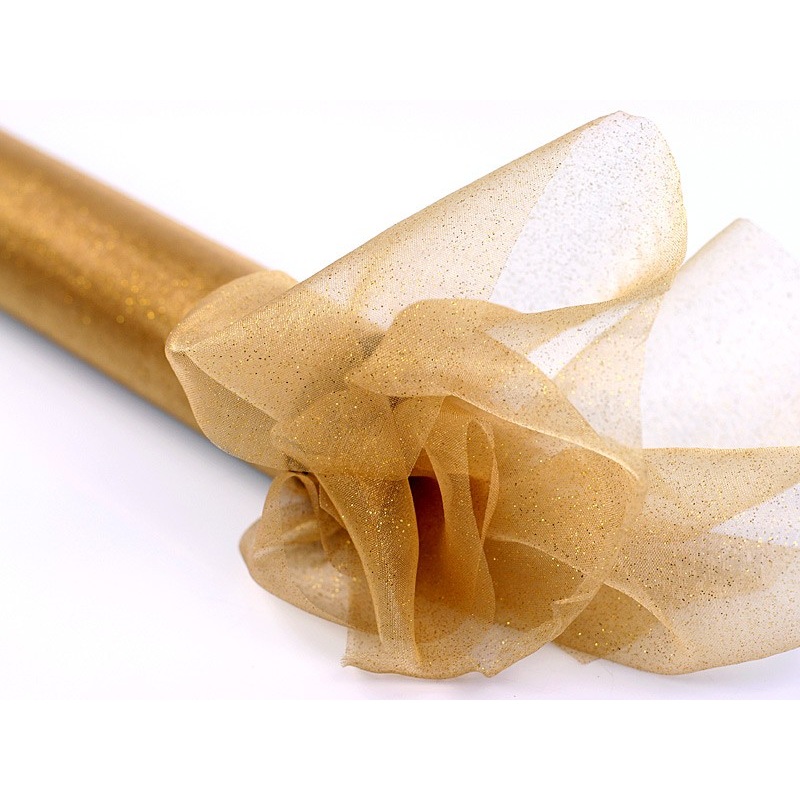 Glitter organza Daphne gold 9m x 36cm