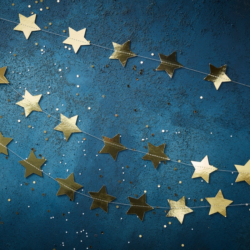 Golden Starshine Garland 5m