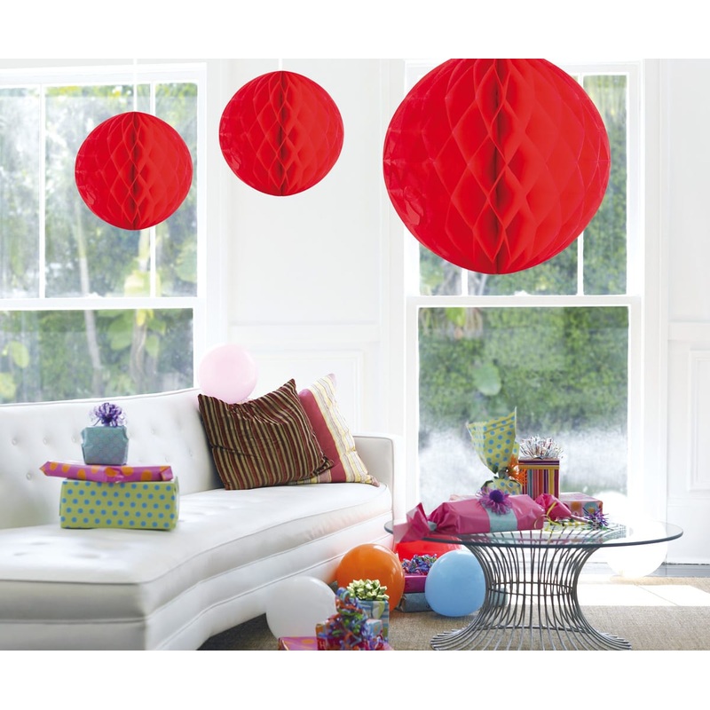 Honeycomb ball Sydney in red 50cm
