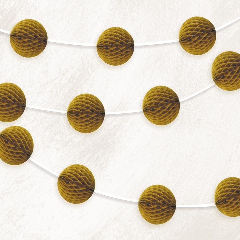 Noble golden honeycomb ball garland 213cm