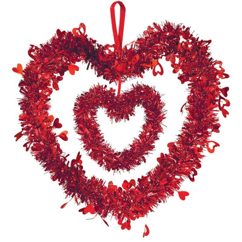 Tinsel decoration heart love me 30cm