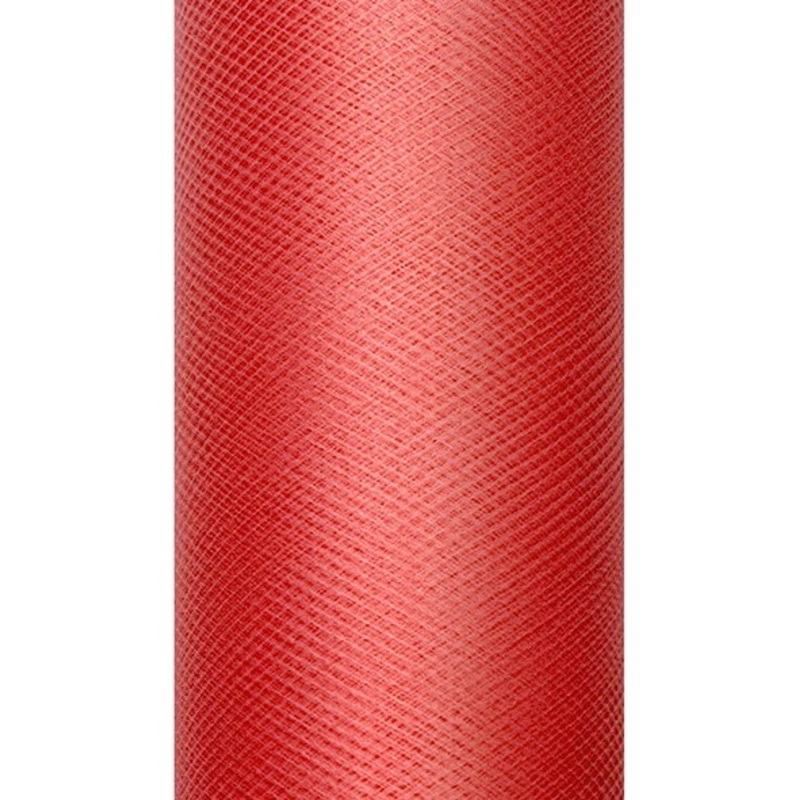 Tulle fabric Luna red 20m x 8cm