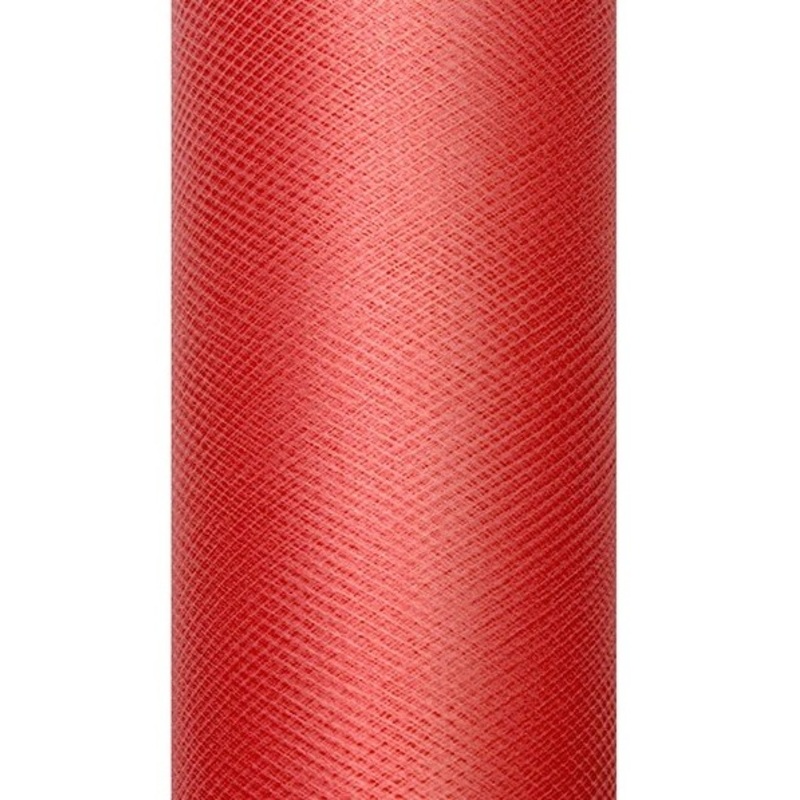 Tulle fabric Luna red 9m x 15cm