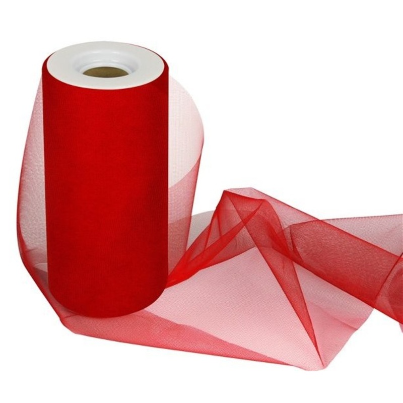 Tulle table roll Maya red 25m x 15cm