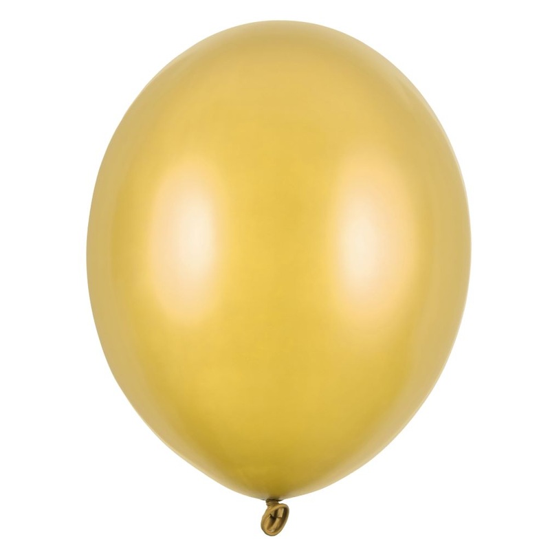 10 party star metallic balloons gold 27cm