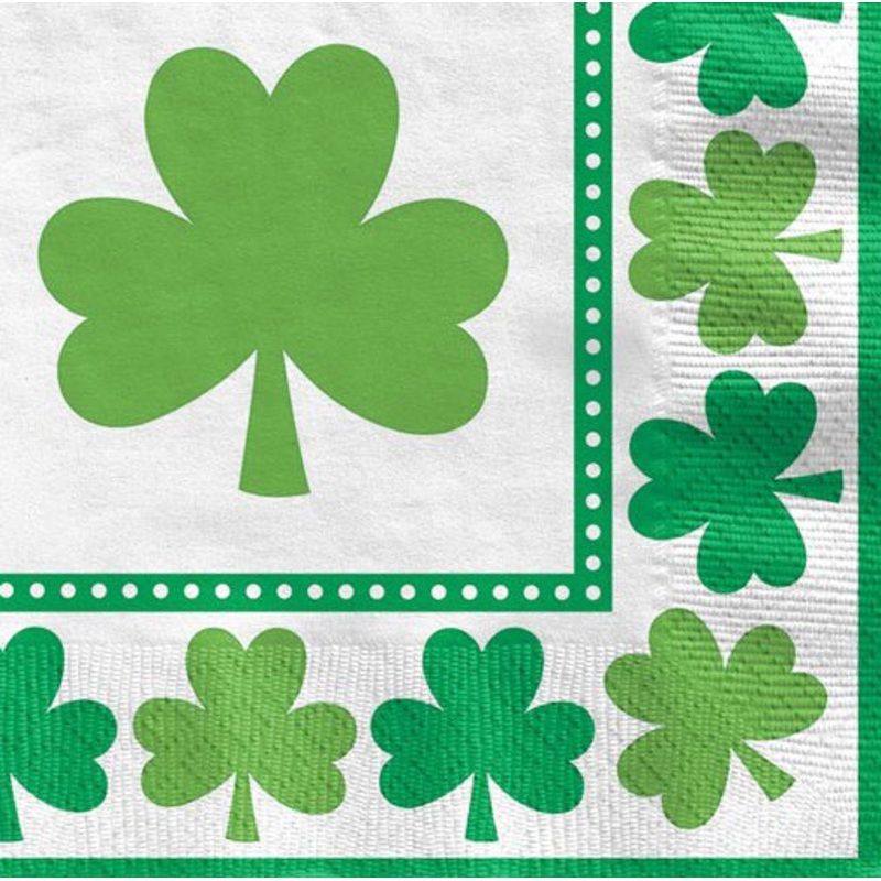 16 clover leaf napkins 33cm