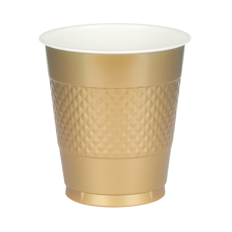 20 plastic cups June gold 355ml