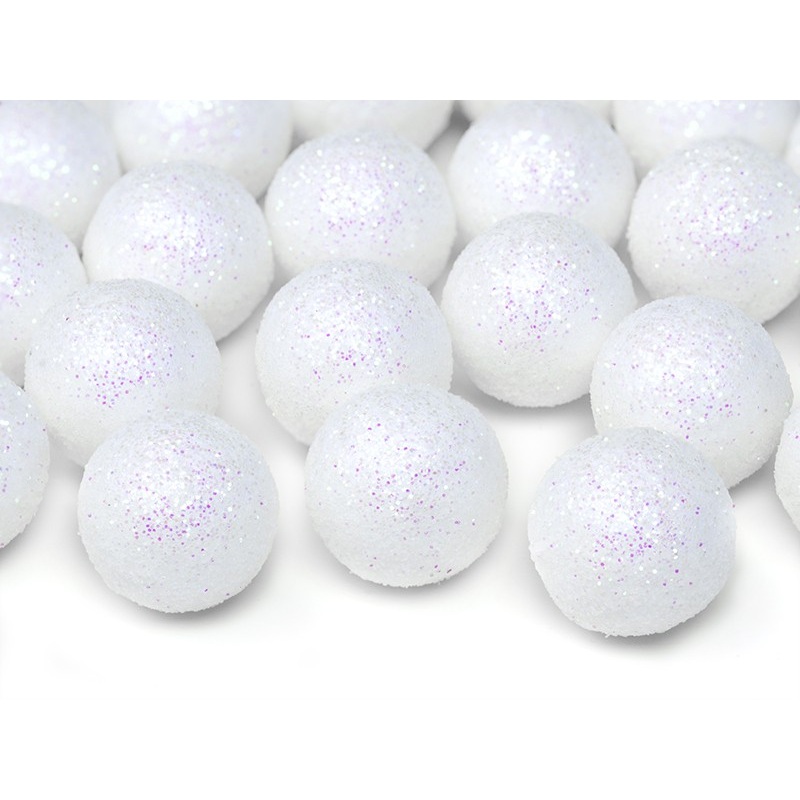 25 glitter decorative balls 2cm