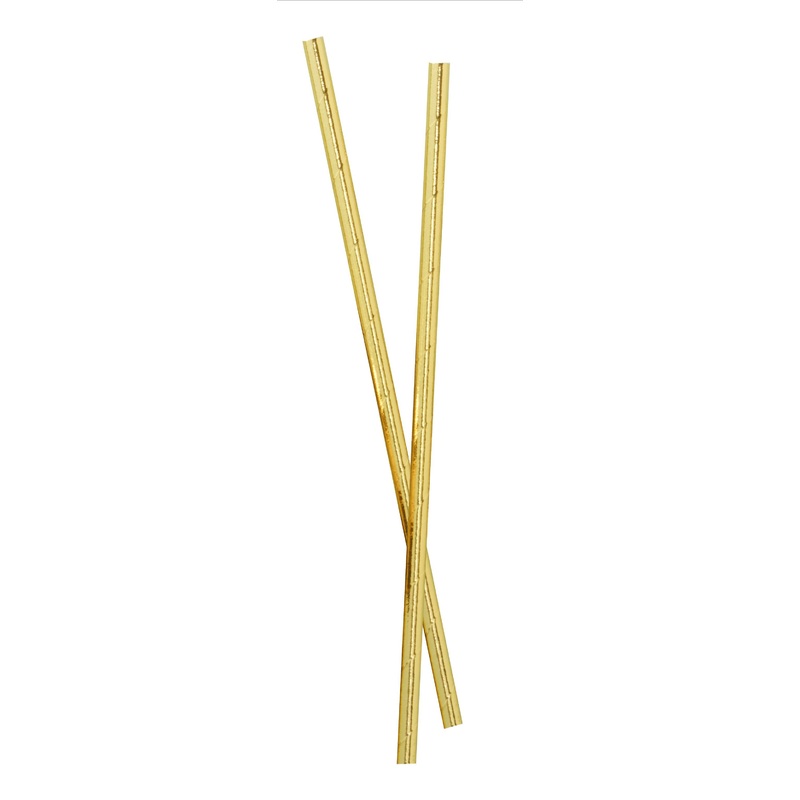 25 golden metallic magic straws 19.5cm