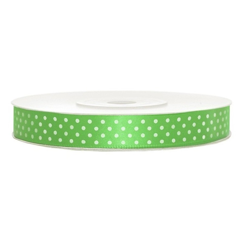25m dot gift ribbon in neon green