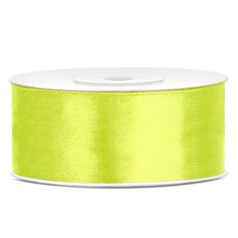 25m satin ribbon in neon green