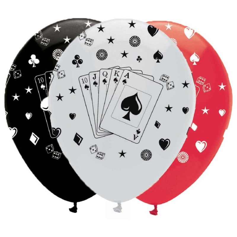 6 Casino Royal balloons 30cm
