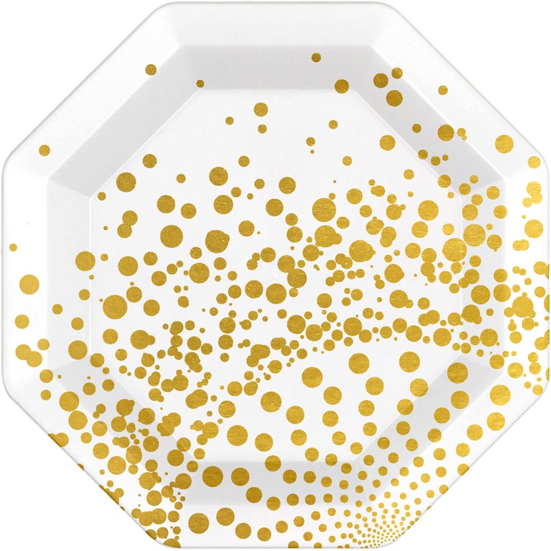 6 Golden Glamor paper plates 23cm
