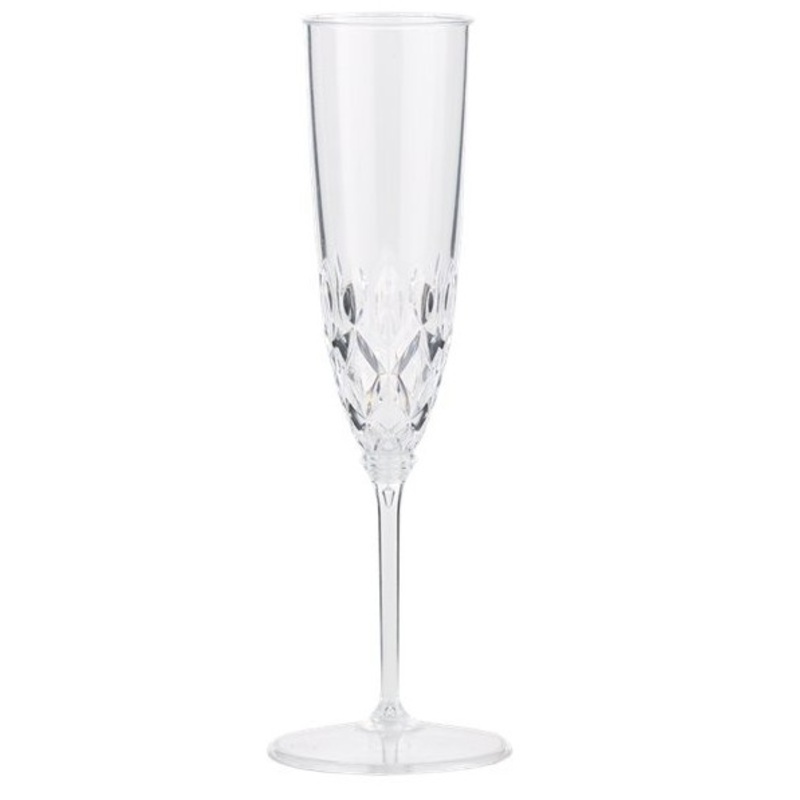 8 crystal plastic champagne glasses 124ml