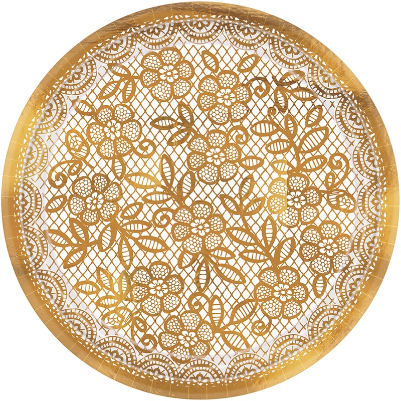 8 flowers embroidery paper plates 18cm
