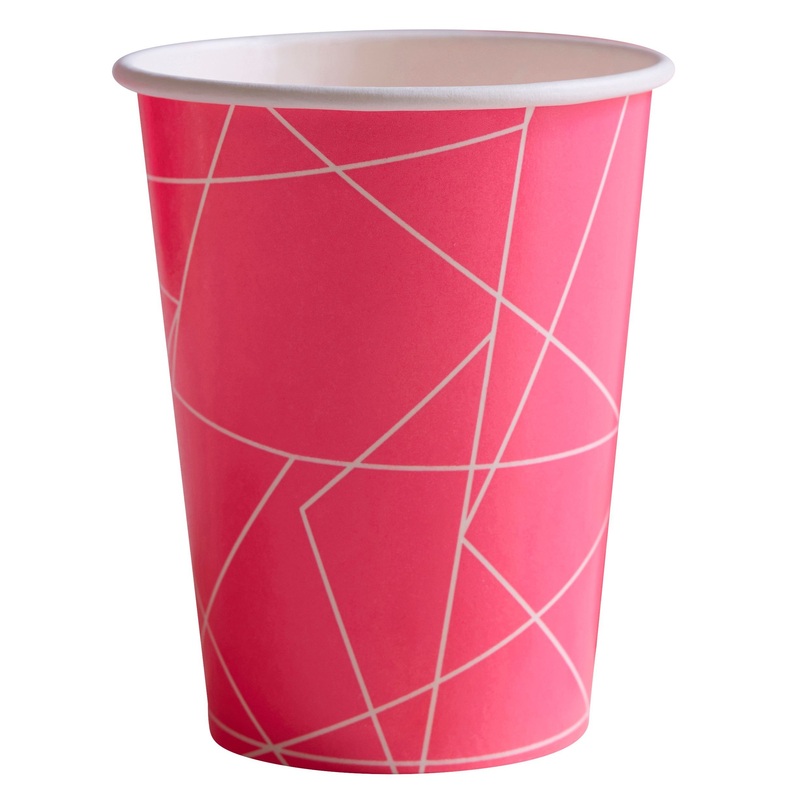 8 Neon Festival paper cups 250ml