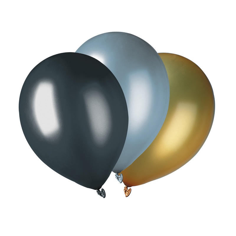 9 Metallic Elegance balloons 30cm