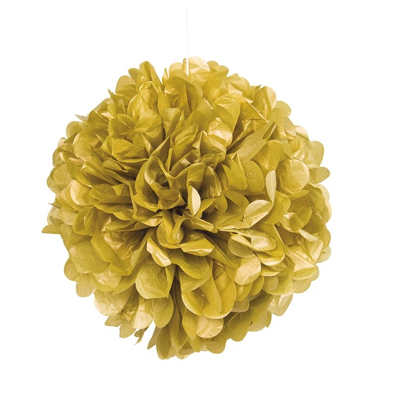 Fluffy pompom gold 40cm