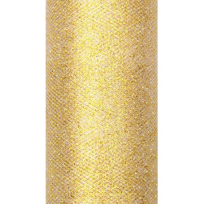 Glitter tulle Estelle gold 9m x 15cm