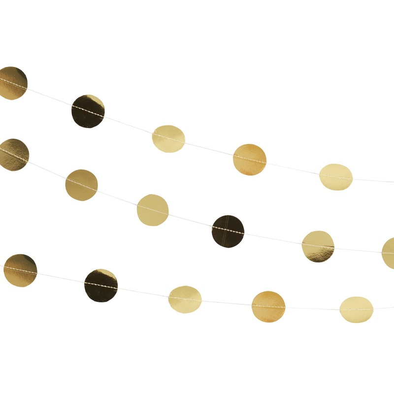 Golden metallic magic dots garland 5m