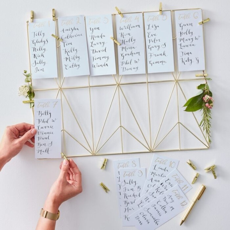 Golden Wedding Table Planner Set