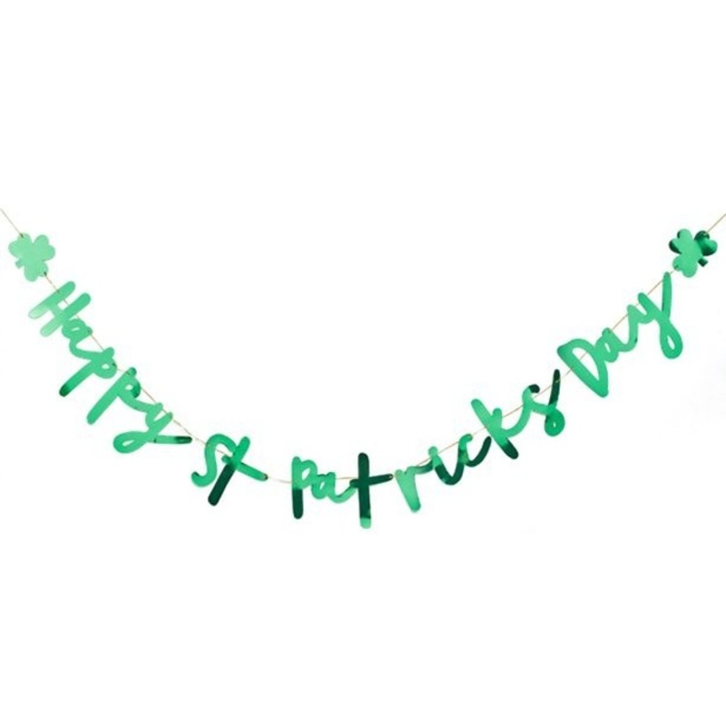 Happy St. Patrick garland metallic