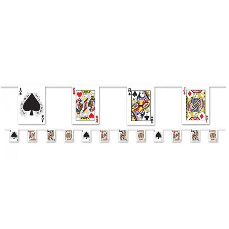 Poker Night Playing Cards Garland 3.65m