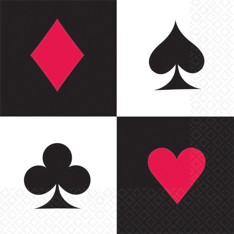 Set of 16 Poker Tournament Napkin Casino