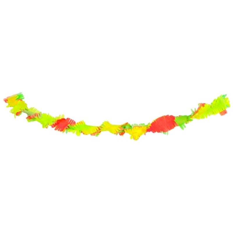 Yellow neon crepe garland 18m