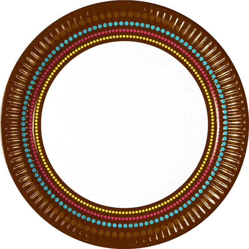 10 retro look paper plates 23cm