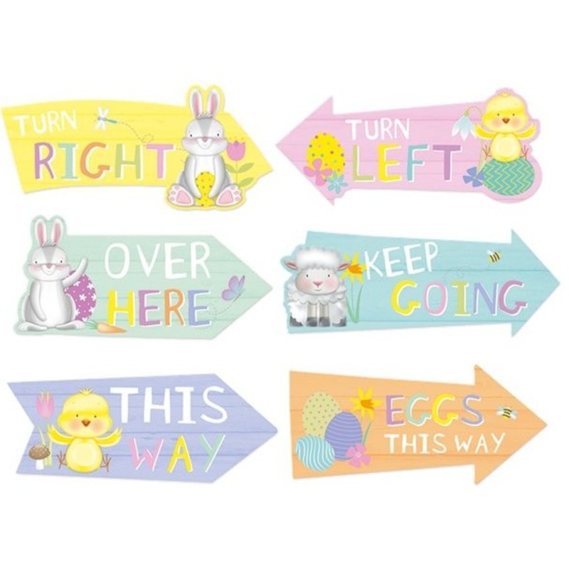 12 Easter egg hunt signposts 25 x 10cm