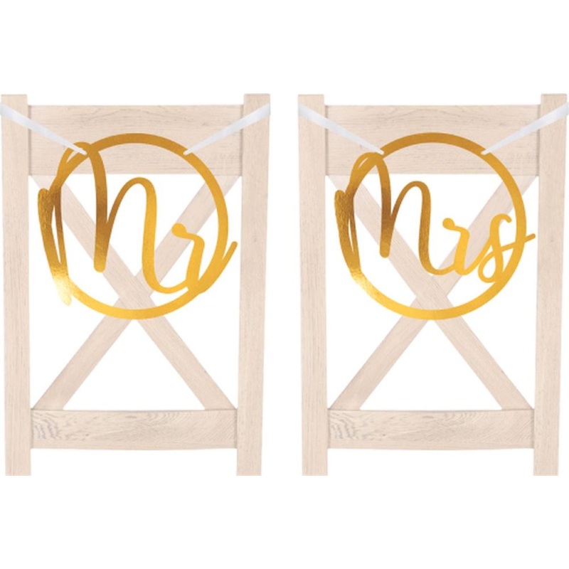 2 chair signs Mr. and Mrs. 30cm