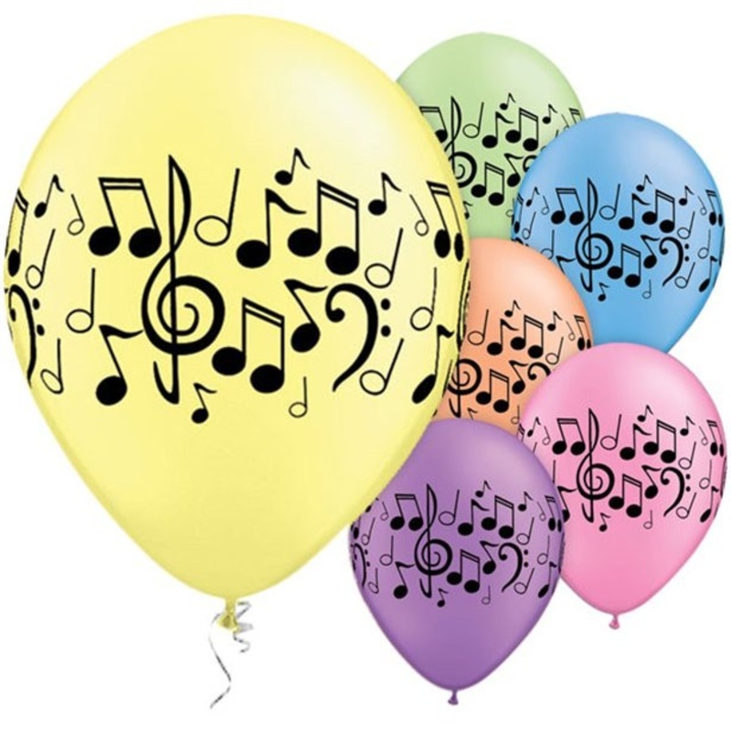 25 music notes vortex balloons 28cm