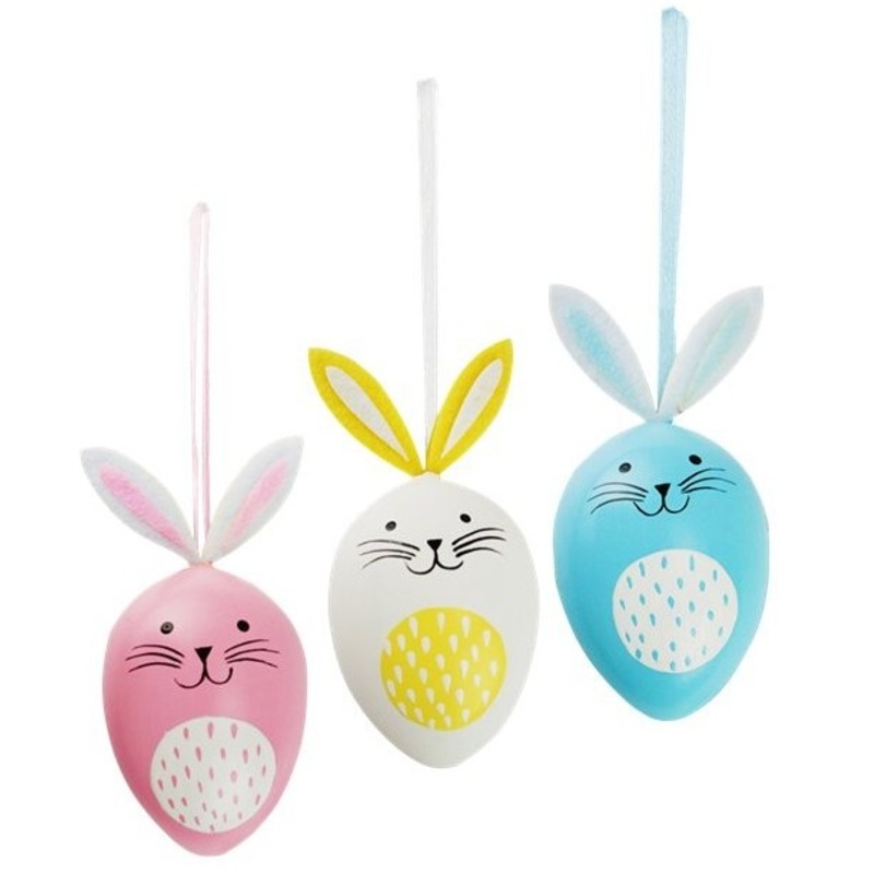 3 cute bunny Easter eggs